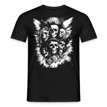 Punkrock Fan Skull mit Mohawk Crazy Antisocial P - Männer T-Shirt - Schwarz - Vorne - AI Model Male 178 light (178cm)