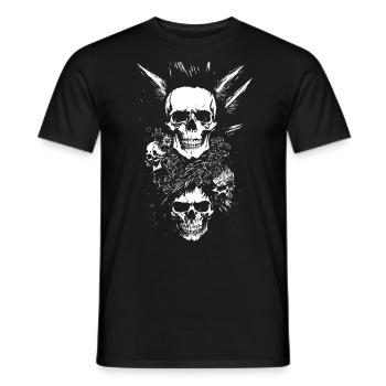 Crâne de fan de punkrock avec Mohawk Crazy Antisocial P - T-shirt homme - noir - Devant - AI Model Male 178 light (178cm)