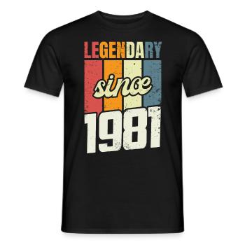 42e anniversaire Niveau 42 ans 1981 Cadeau de décoration - T-shirt homme - noir - Devant - AI Model Male 178 light (178cm)