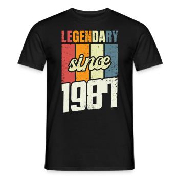 36. Geburtstag Level 36 Jahre 1987 Deko Geschenk - Männer T-Shirt - Schwarz - Vorne - AI Model Male 178 light (178cm)