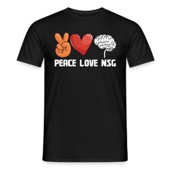 Brain Surgeon Peace Love NSG Neurosurgeon Surgeon - Men's T-Shirt - black - Front - AI Model Male 178 light (178cm)