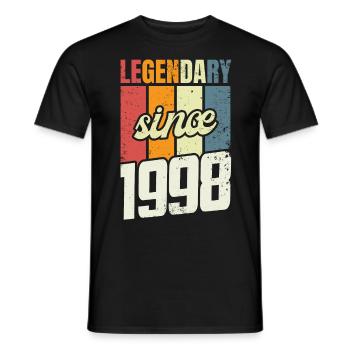 25. Geburtstag Stufe 25 Jahre 1998 - Männer T-Shirt - Schwarz - Vorne - AI Model Male 178 light (178cm)