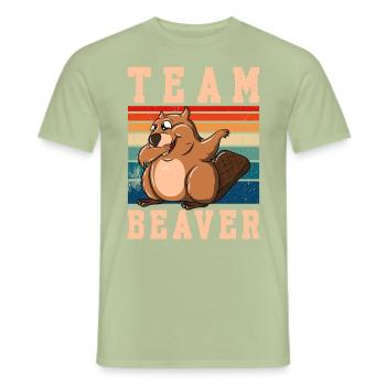 Team Beaver - Männer T-Shirt - Sage - Vorne - AI Model Male 178 light (178cm)