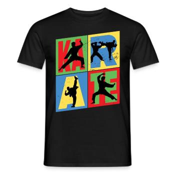 Karaté, Karatéka, arts martiaux, Combats, Sports - T-shirt homme - noir - Devant - AI Model Male 178 light (178cm)