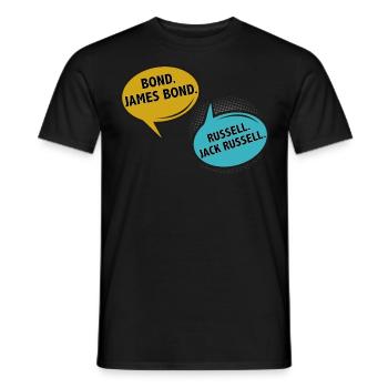 Bond Jack Russell chien Hund fun Film comique Film - T-shirt homme - noir - Devant - AI Model Male 178 light (178cm)