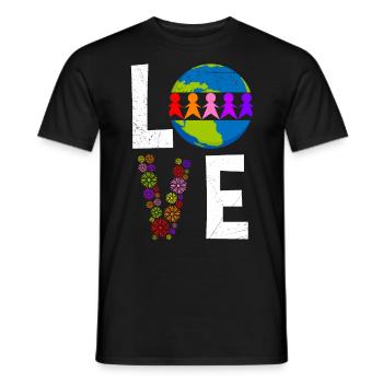Earth Day Design Love Cooler Earth Day Environment - T-shirt homme - noir - Devant - AI Model Male 178 light (178cm)