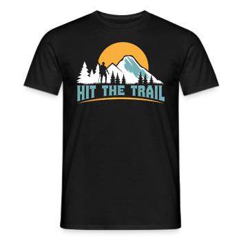 Mountaineer Hit the Trail Mountains Hiking - Men's T-Shirt - black - Front - AI Model Male 178 light (178cm)