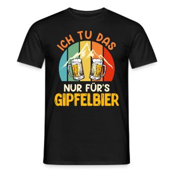 Wanderer lustig Bierfan Gipfelbier Summit - Männer T-Shirt - Schwarz - Vorne - AI Model Male 178 light (178cm)