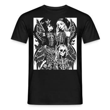 Fairycore Aesthetics Grunge Skeleton Fairy Goth G - Men's T-Shirt - black - Front - AI Model Male 178 light (178cm)