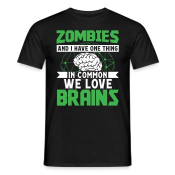 Brain Surgeon Zombies And I Love Brains Surgery - Men's T-Shirt - black - Front - AI Model Male 178 light (178cm)