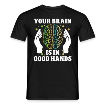 Brain Surgeon Brain In Good Hands Neurosurgeon - Men's T-Shirt - black - Front - AI Model Male 178 light (178cm)