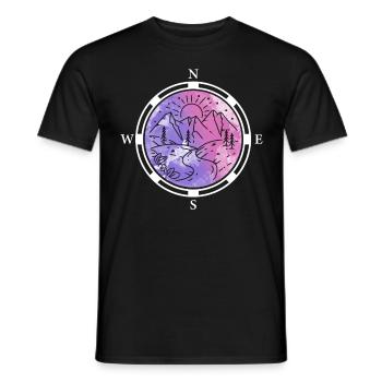 Randonneurs Montagnes Boussole Escalade Alpinisme - T-shirt homme - noir - Devant - AI Model Male 178 light (178cm)
