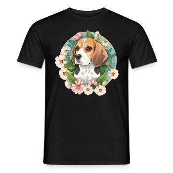 Beagle Hundehalter - Männer T-Shirt - Schwarz - Vorne - AI Model Male 178 light (178cm)
