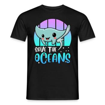Save the Ocean Environmental Protection Species Conservation Earth Day - Men's T-Shirt - black - Front - AI Model Male 178 light (178cm)