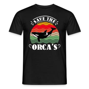 Save the Whales Orca Conservation Environment (Environnement de conservation des orques Save the Whales) - T-shirt homme - noir - Devant - AI Model Male 178 light (178cm)