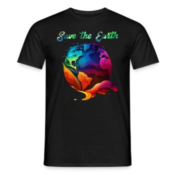 Save the Earth Environmental Protection and Species Conservation - Men's T-Shirt - black - Front - AI Model Male 178 light (178cm)