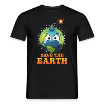 Save the Earth LOVE Mission Earth Environmental Protection - Men's T-Shirt - black - Front - AI Model Male 178 light (178cm)