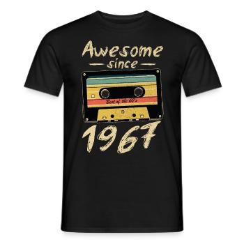 1967 Anniversaire 1967 Né Cadeau d’anniversaire - T-shirt homme - noir - Devant - AI Model Male 178 light (178cm)