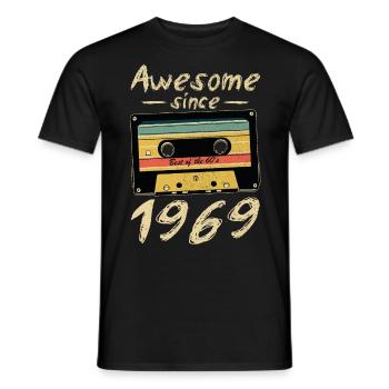 1969 Anniversaire 1969 Né Cadeau d’anniversaire - T-shirt homme - noir - Devant - AI Model Male 178 light (178cm)