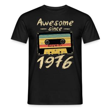 1976 Geburtstag 1976 Geboren Geburtstagsgeschenk - Männer T-Shirt - Schwarz - Vorne - AI Model Male 178 light (178cm)