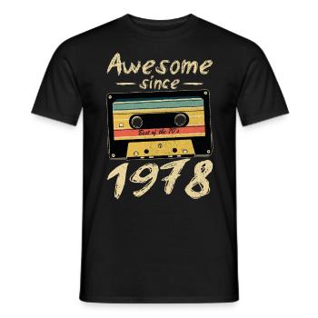 1978 Geburtstag 1978 Geboren Geburtstagsgeschenk - Männer T-Shirt - Schwarz - Vorne - AI Model Male 178 light (178cm)