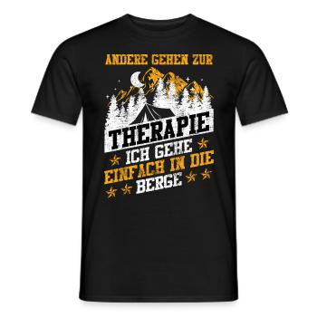 Others go to therapy I'm going to the mountains - Men's T-Shirt - black - Front - AI Model Male 178 light (178cm)