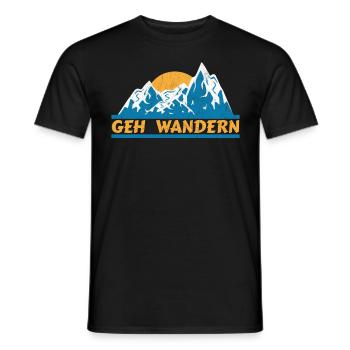 Geh Wandern Wanderer Berge - Männer T-Shirt - Schwarz - Vorne - AI Model Male 178 light (178cm)