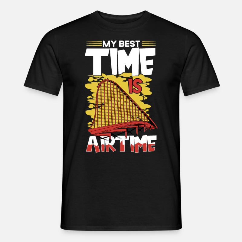 My Best Time Is Airtime Roller Coaster - Männer T-Shirt - Schwarz