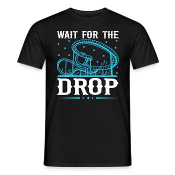 Wait For The Drop Roller Coaster - Men's T-Shirt - black - Front - AI Model Male 178 light (178cm)