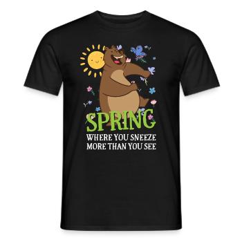 Printemps où vous éternuez plus que vous ne voyez l’allergie - T-shirt homme - noir - Devant - AI Model Male 178 light (178cm)