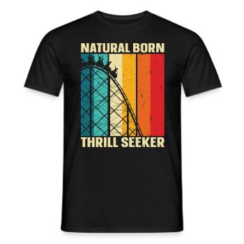 Natural Born Thrill Seeker Montagnes russes - T-shirt homme - noir - Devant - AI Model Male 178 light (178cm)