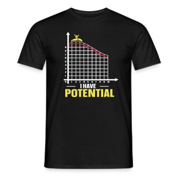 I have Potential Roller Coaster - Men's T-Shirt - black - Front - AI Model Male 178 light (178cm)