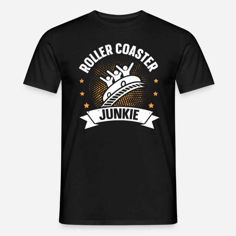 Roller Coaster Junkie Roller Coaster - Männer T-Shirt - Schwarz