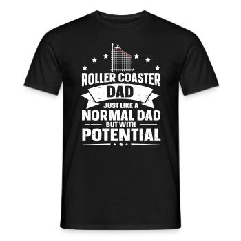 Roller Coaster Dad Just like A Normal Dad But With - Men's T-Shirt - black - Front - AI Model Male 178 light (178cm)