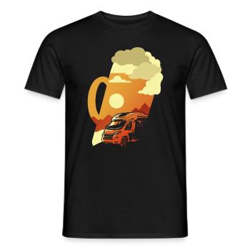 Camping camper caravan funny camping - Men's T-Shirt - black - Front - AI Model Male 178 light (178cm)