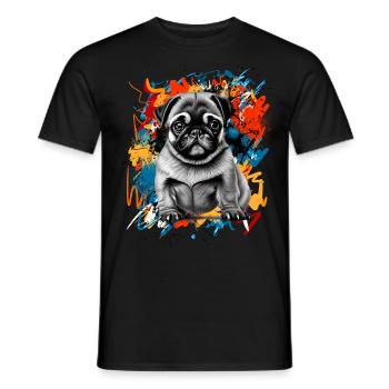 Pug - Mænd T-shirt - sort - Foran - AI Model Male 178 light (178cm)