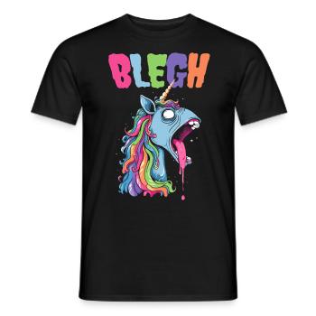 Live Laugh Blegh Blehgssed Heavy Metal Unicorn - Men's T-Shirt - black - Front - AI Model Male 178 light (178cm)
