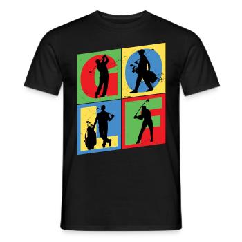Golf Golfen Golfspieler Sport Hobby Club Vintage - Männer T-Shirt - Schwarz - Vorne - AI Model Male 178 light (178cm)