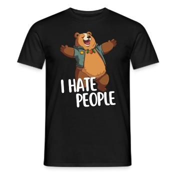 I Hate People - Strong design with sarcasm - Men's T-Shirt - black - Front - AI Model Male 178 light (178cm)