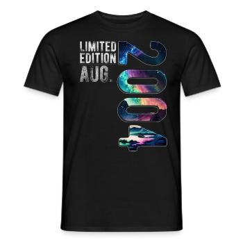 Édition Limitée 2004 Août Anniversaire Aurores boréales - T-shirt homme - noir - Devant - AI Model Male 178 light (178cm)
