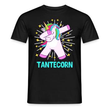 Tanticorn Einhorn Fan Muttertag Tanten Unicorn - Männer T-Shirt - Schwarz - Vorne - AI Model Male 178 light (178cm)