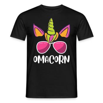 Omacorn Großmutter Muttertag Einhorn Fans - Männer T-Shirt - Schwarz - Vorne - AI Model Male 178 light (178cm)