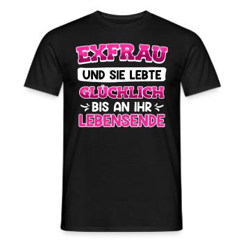 Scheidungsparty Ex Frau glücklich geschieden - Männer T-Shirt - Schwarz - Vorne - AI Model Male 178 light (178cm)