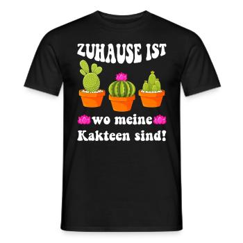 Zuhause ist wo meine Kakteen sind! Kaktusliebhaber - Männer T-Shirt - Schwarz - Vorne - AI Model Male 178 light (178cm)