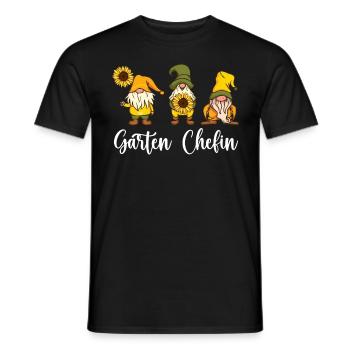Garten Chefin Sonnenblumen Gartenzwerge - Männer T-Shirt - Schwarz - Vorne - AI Model Male 178 light (178cm)