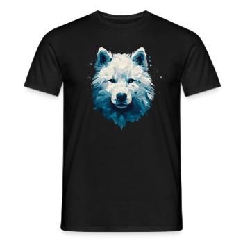 Colorful Samoyed art design - Men's T-Shirt - black - Front - AI Model Male 178 light (178cm)