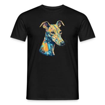 Colorful Whippet art design - Men's T-Shirt - black - Front - AI Model Male 178 light (178cm)
