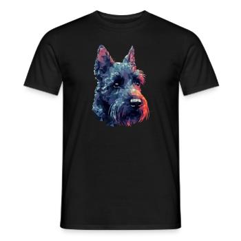 Farbenfrohes Scottish-Terrier-Kunstdesign - Männer T-Shirt - Schwarz - Vorne - AI Model Male 178 light (178cm)