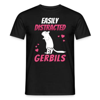 Distrait par la gerbille Gerbille - T-shirt homme - noir - Devant - AI Model Male 178 light (178cm)