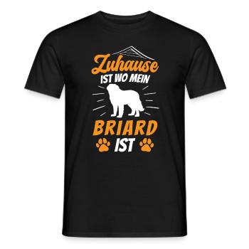 Zuhause ist wo mein Briard ist Berger de Brie - Männer T-Shirt - Schwarz - Vorne - AI Model Male 178 light (178cm)